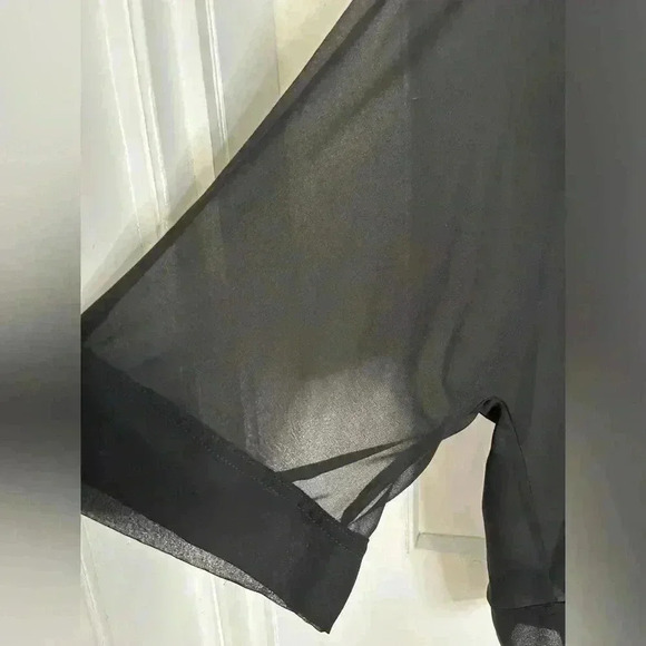 Zara Black V Neck Sweater with Transparent Sleeves Size M - Picture 2 of 8